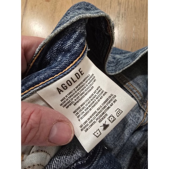 AGOLDE Riley High Rise Straight Leg Jeans Medium Wash Button Fly Size 24 - Picture 6 of 9